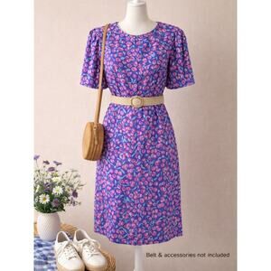 Vintage FSA Collection Dress 16
Purple Cherry Print Puff Sleeve
Retro 80s 90s